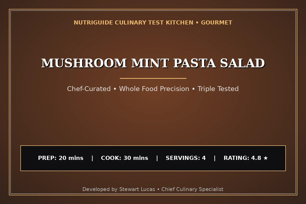 Mushroom Mint Pasta Salad