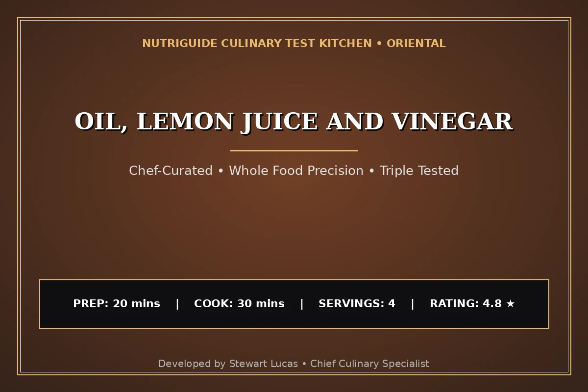Oil, Lemon Juice And Vinegar