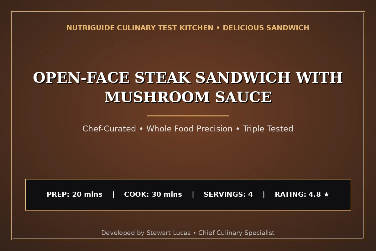 Open-Face Steak Sandwich With Mushroom Sauce