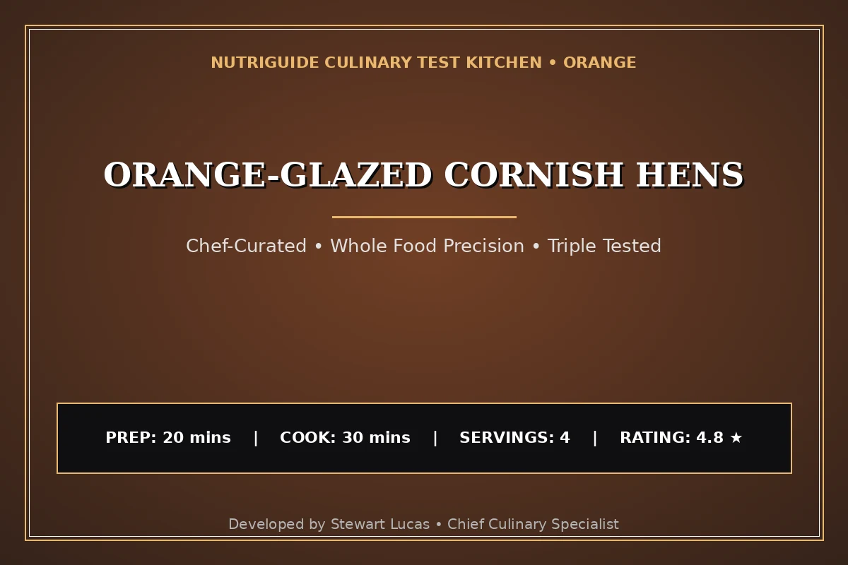 Orange-Glazed Cornish Hens