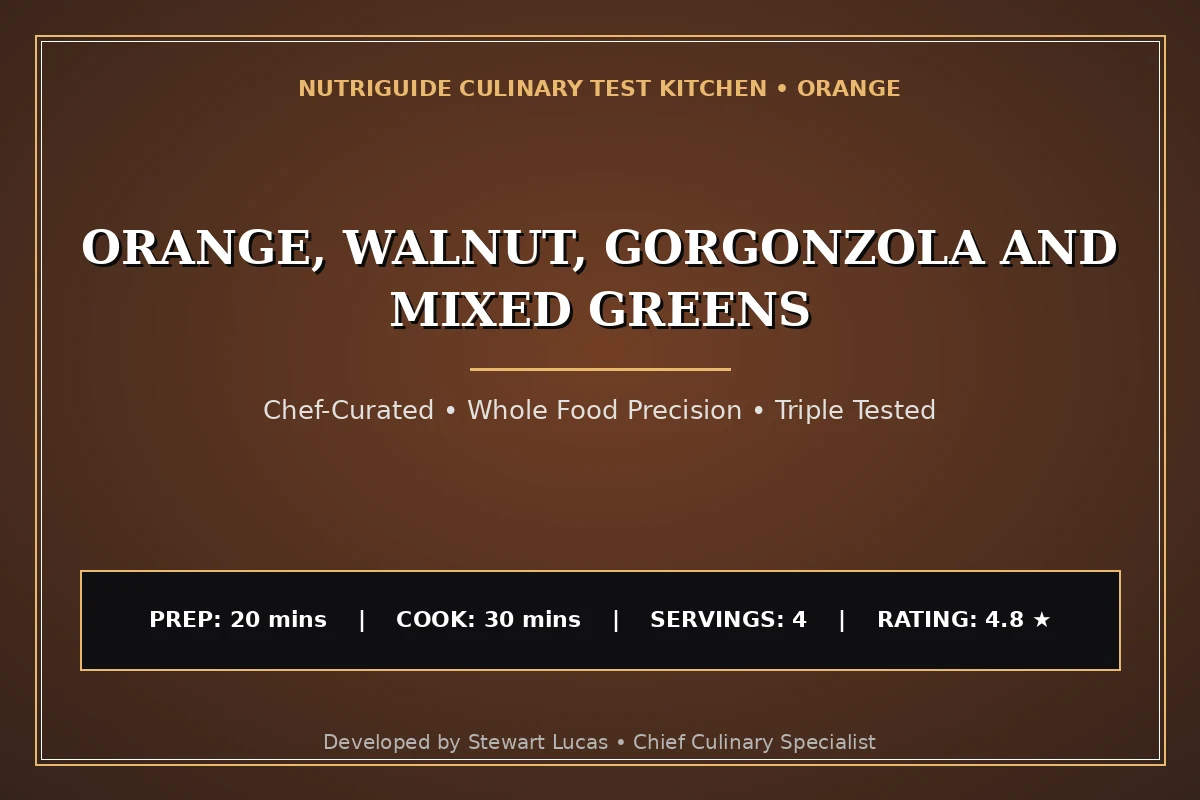 Orange, Walnut, Gorgonzola And Mixed Greens