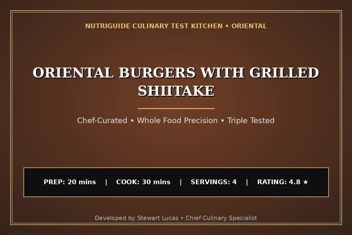 Oriental Burgers With Grilled Shiitake