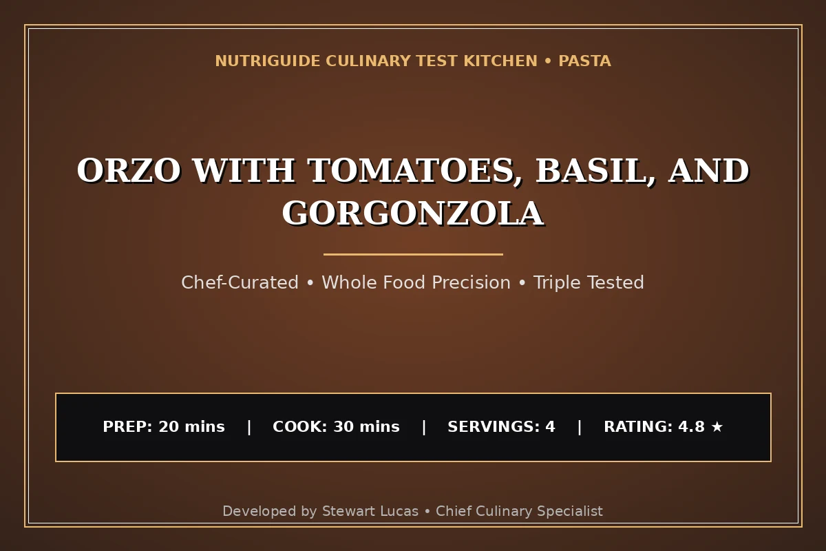 Orzo With Tomatoes, Basil, And Gorgonzola