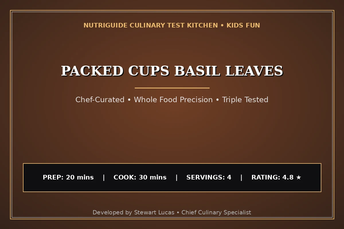 Packed Cups Basil Leaves