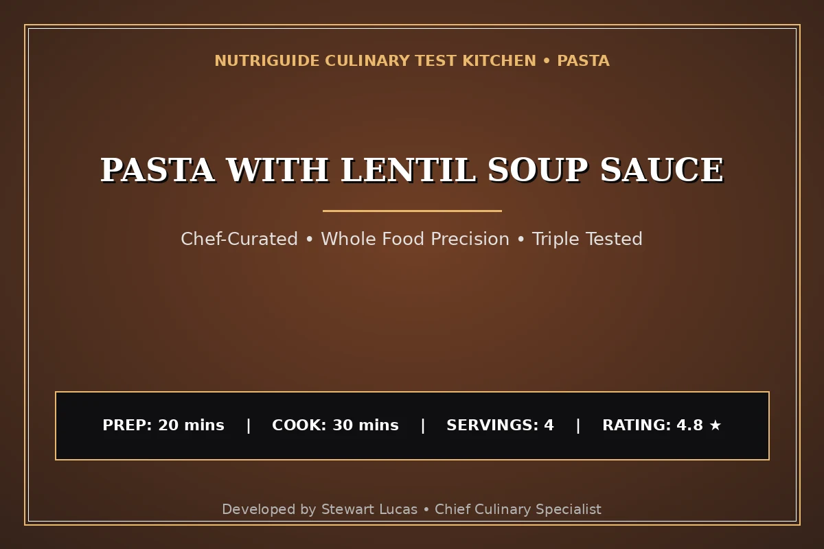 Pasta With Lentil Soup Sauce