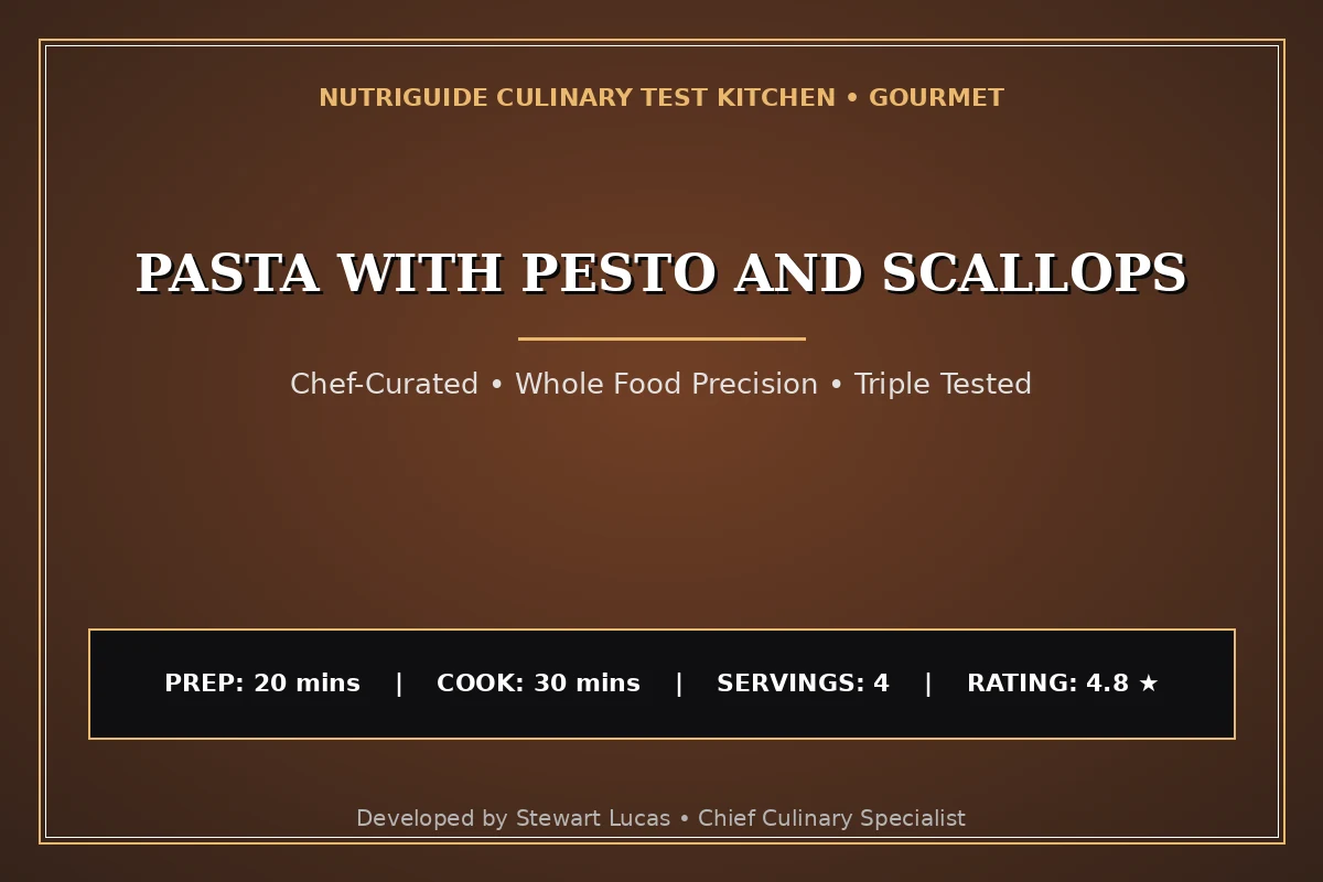 Pasta With Pesto And Scallops