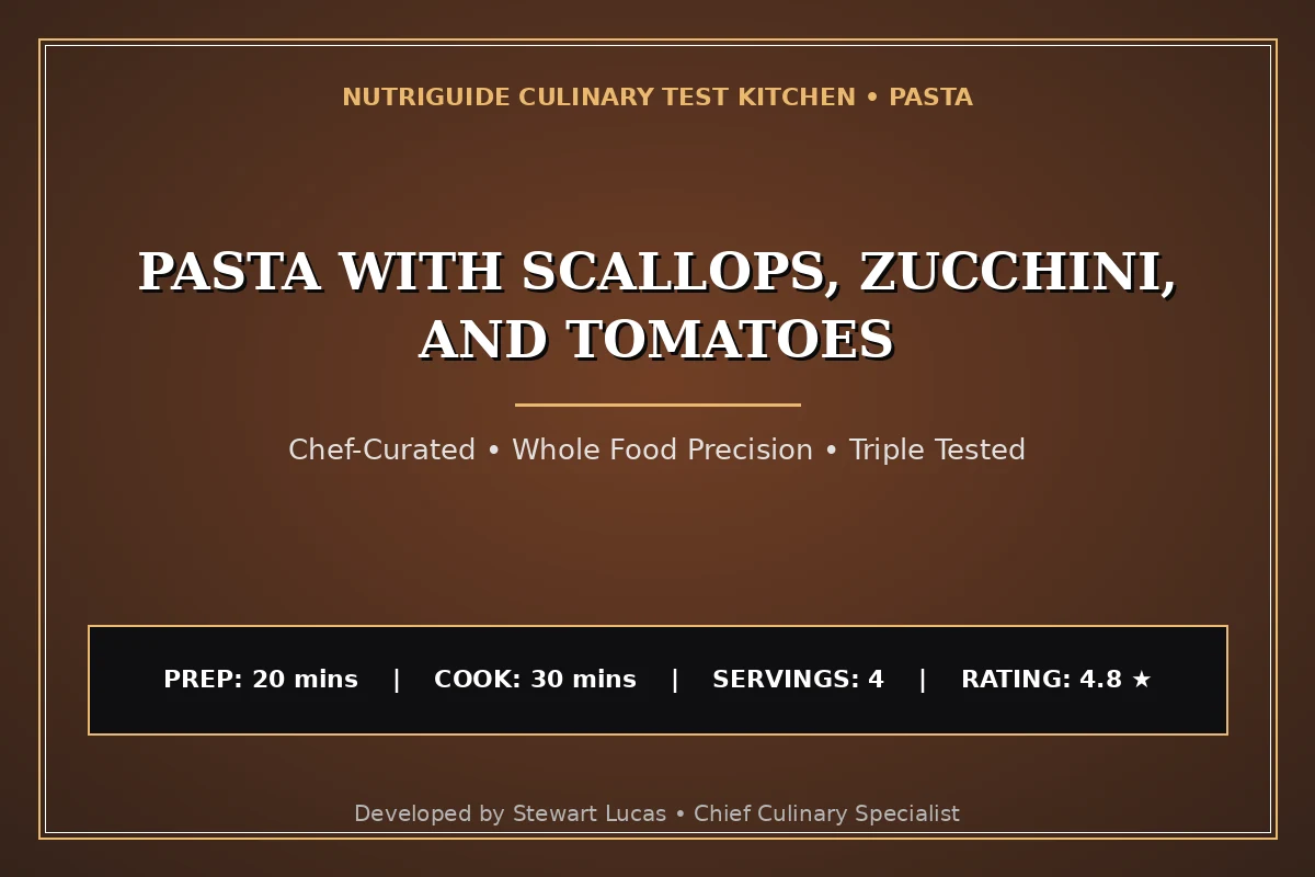 Pasta With Scallops, Zucchini, And Tomatoes