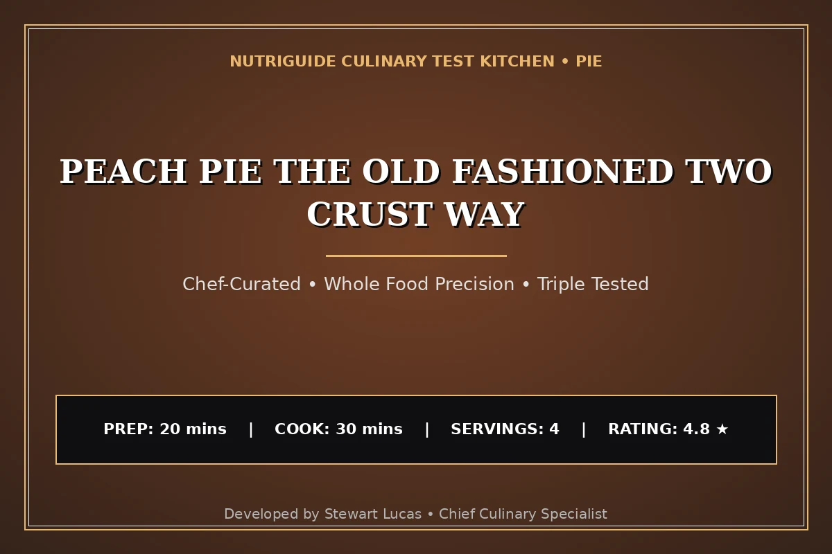 Peach Pie The Old Fashioned Two Crust Way