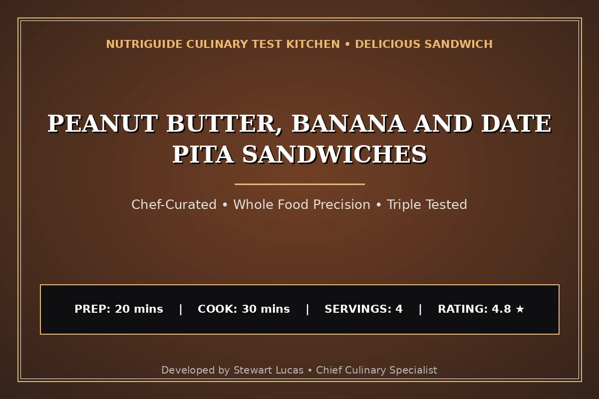 Peanut Butter, Banana And Date Pita Sandwiches