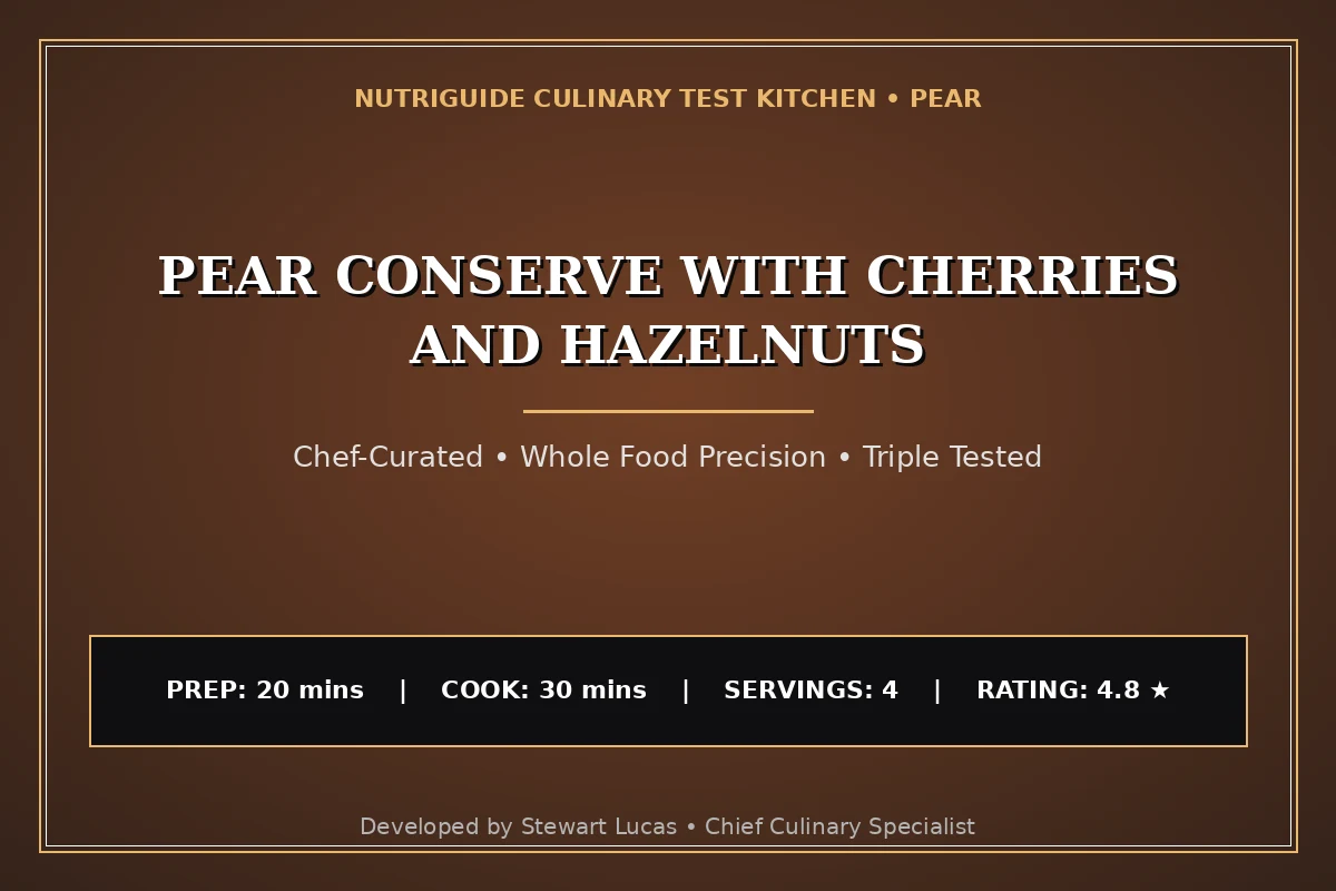 Pear Conserve With Cherries And Hazelnuts