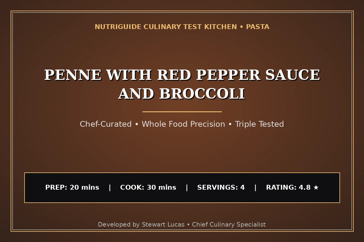 Penne With Red Pepper Sauce And Broccoli