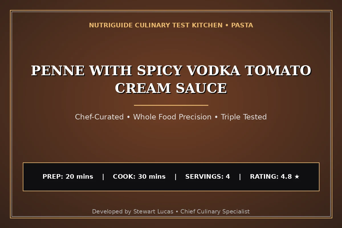 Penne With Spicy Vodka Tomato Cream Sauce