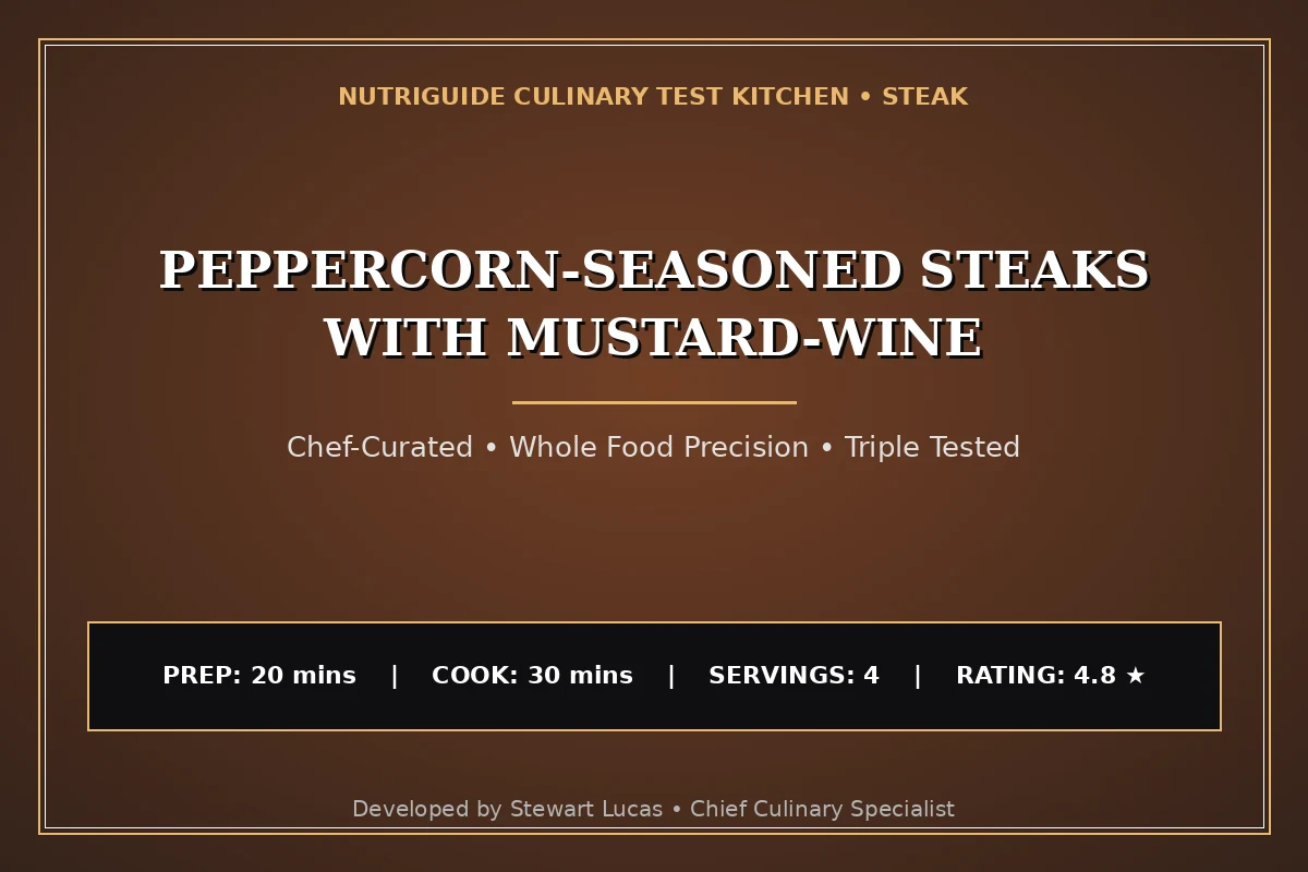 Peppercorn-Seasoned Steaks With Mustard-Wine