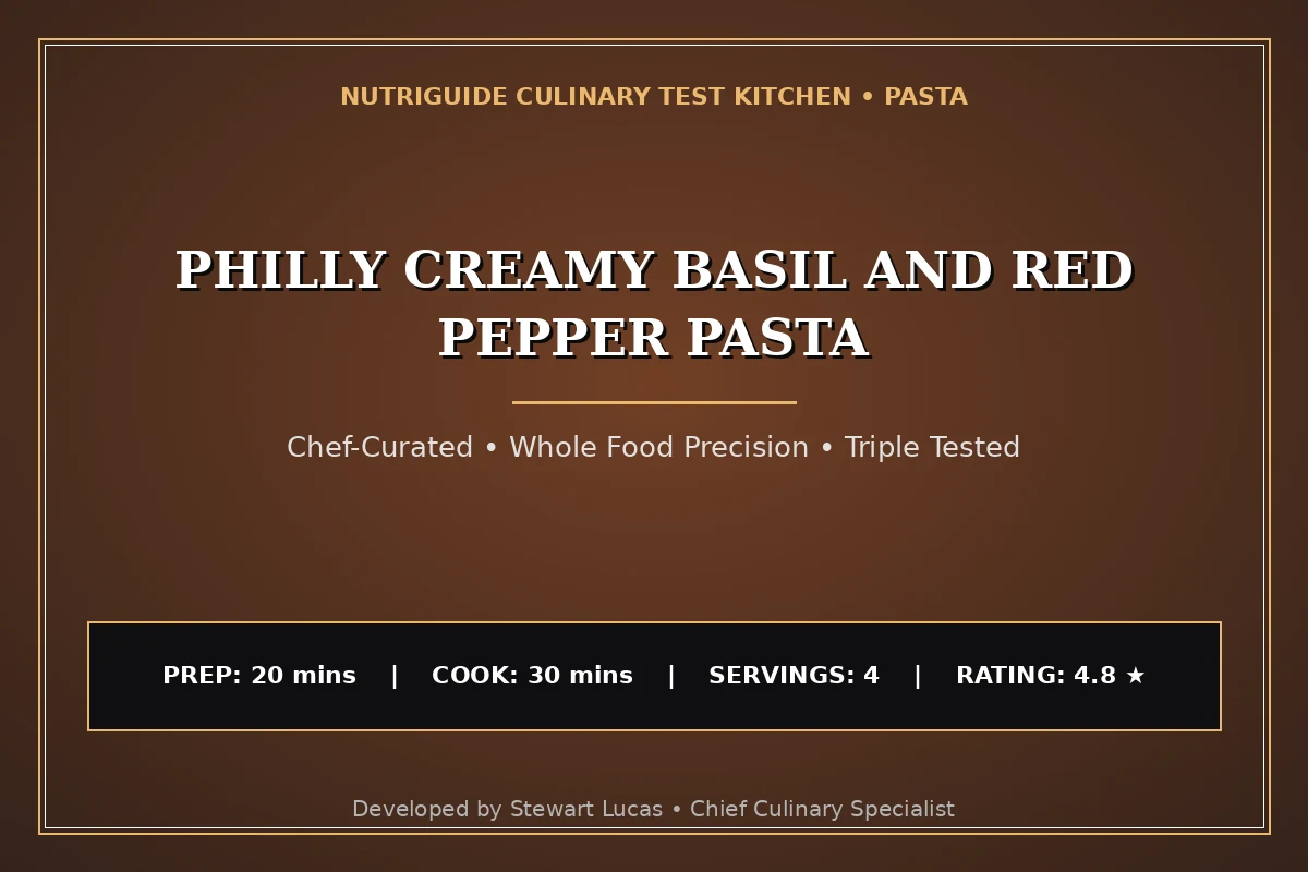 Philly Creamy Basil And Red Pepper Pasta