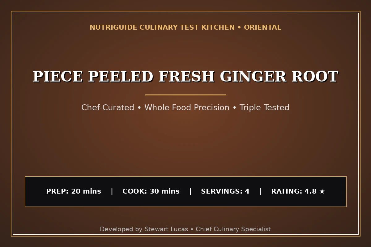 Piece Peeled Fresh Ginger Root