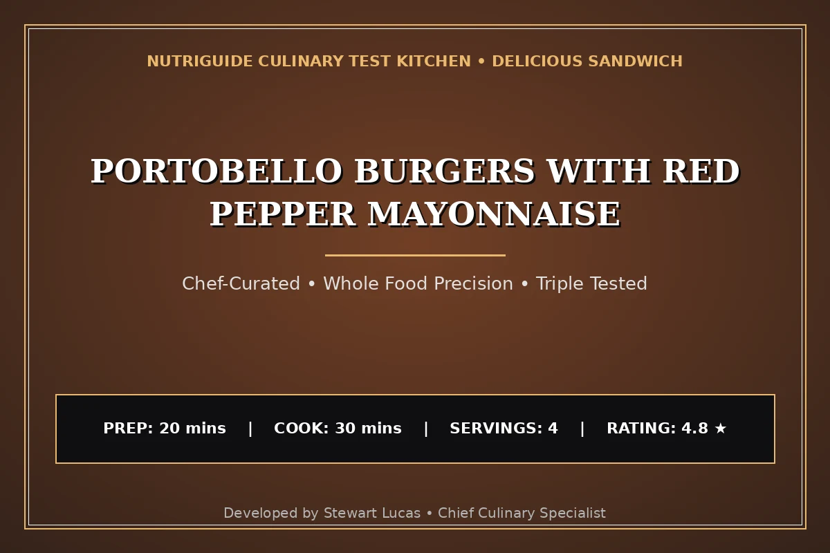 Portobello Burgers With Red Pepper Mayonnaise