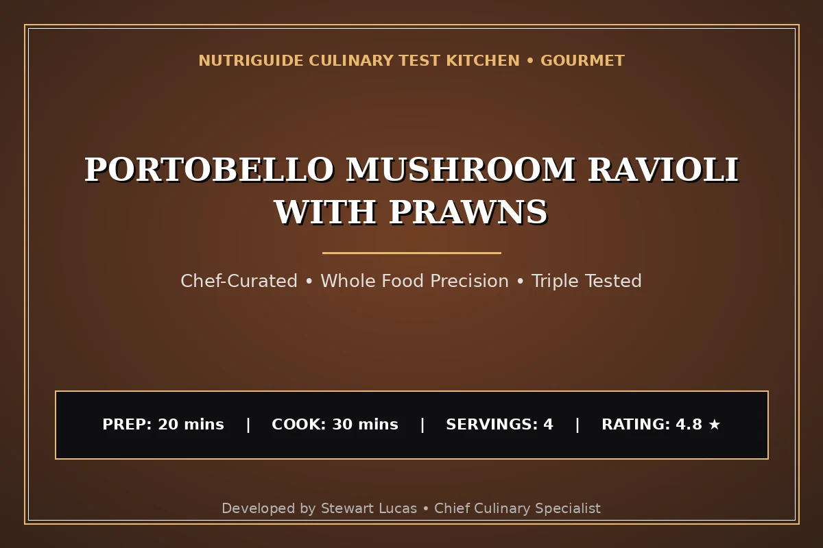 Portobello Mushroom Ravioli With Prawns