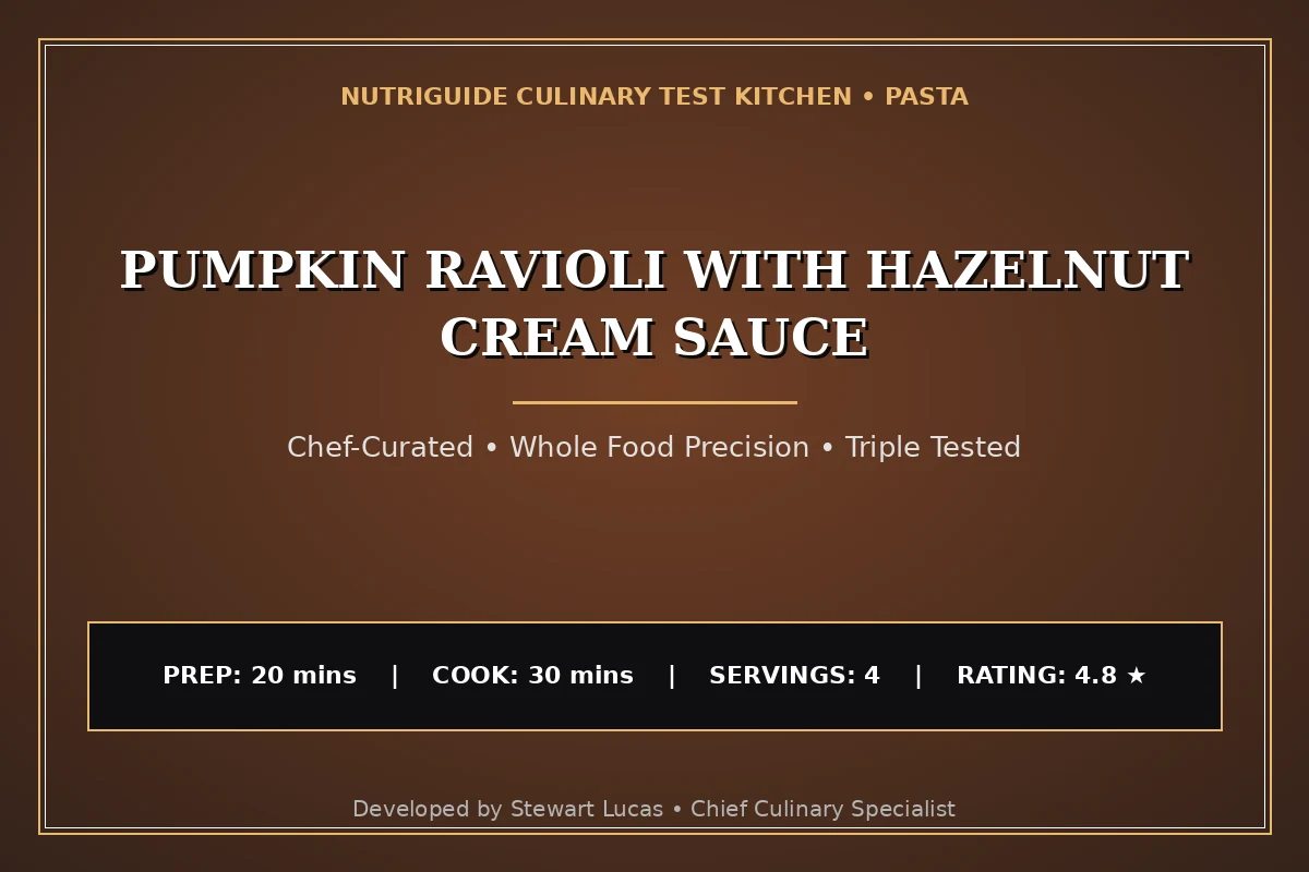 Pumpkin Ravioli With Hazelnut Cream Sauce