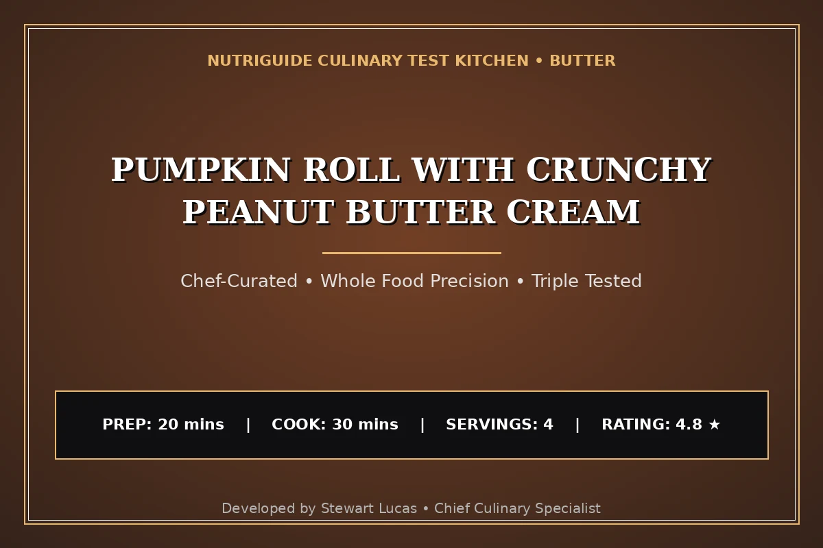 Pumpkin Roll With Crunchy Peanut Butter Cream