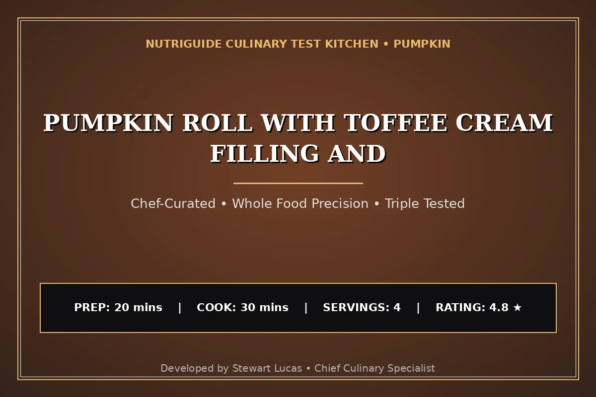 Pumpkin Roll With Toffee Cream Filling And