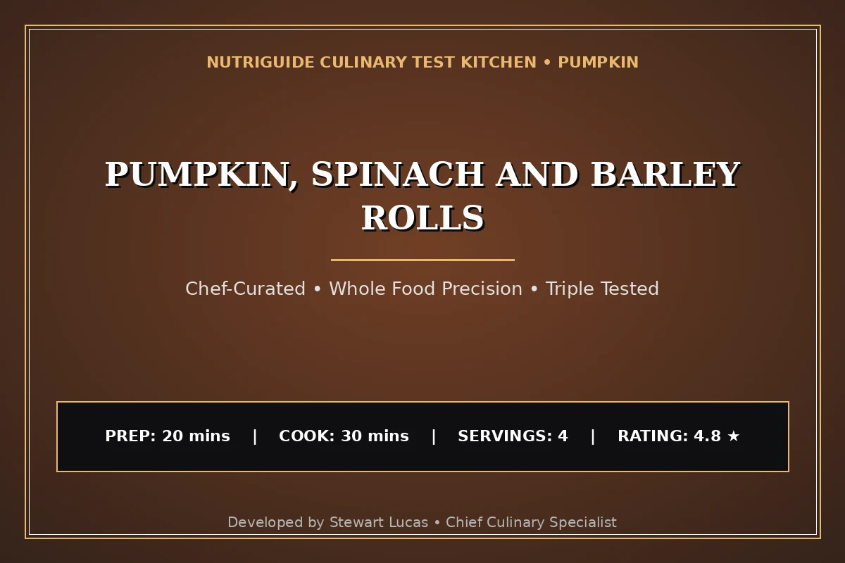 Pumpkin, Spinach And Barley Rolls