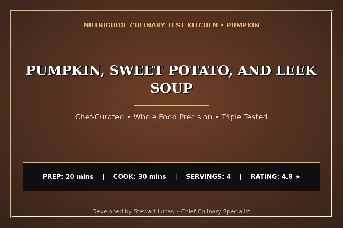 Pumpkin, Sweet Potato, And Leek Soup