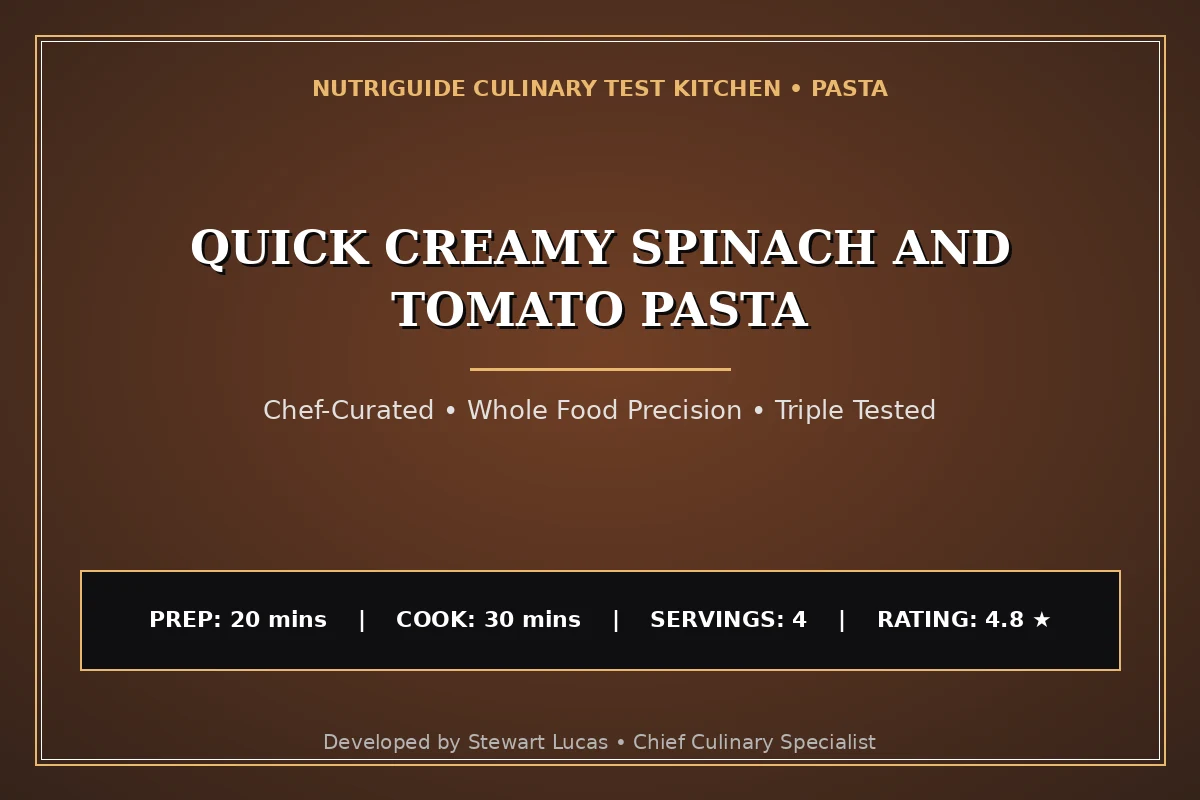 Quick Creamy Spinach And Tomato Pasta