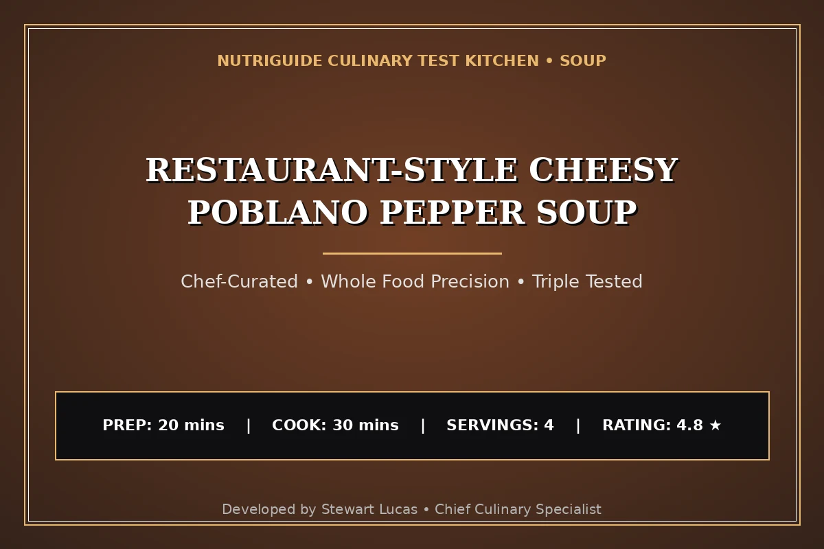 Restaurant-Style Cheesy Poblano Pepper Soup