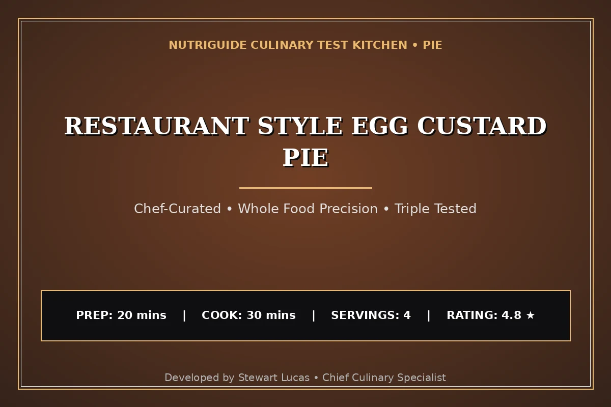 Restaurant Style Egg Custard Pie
