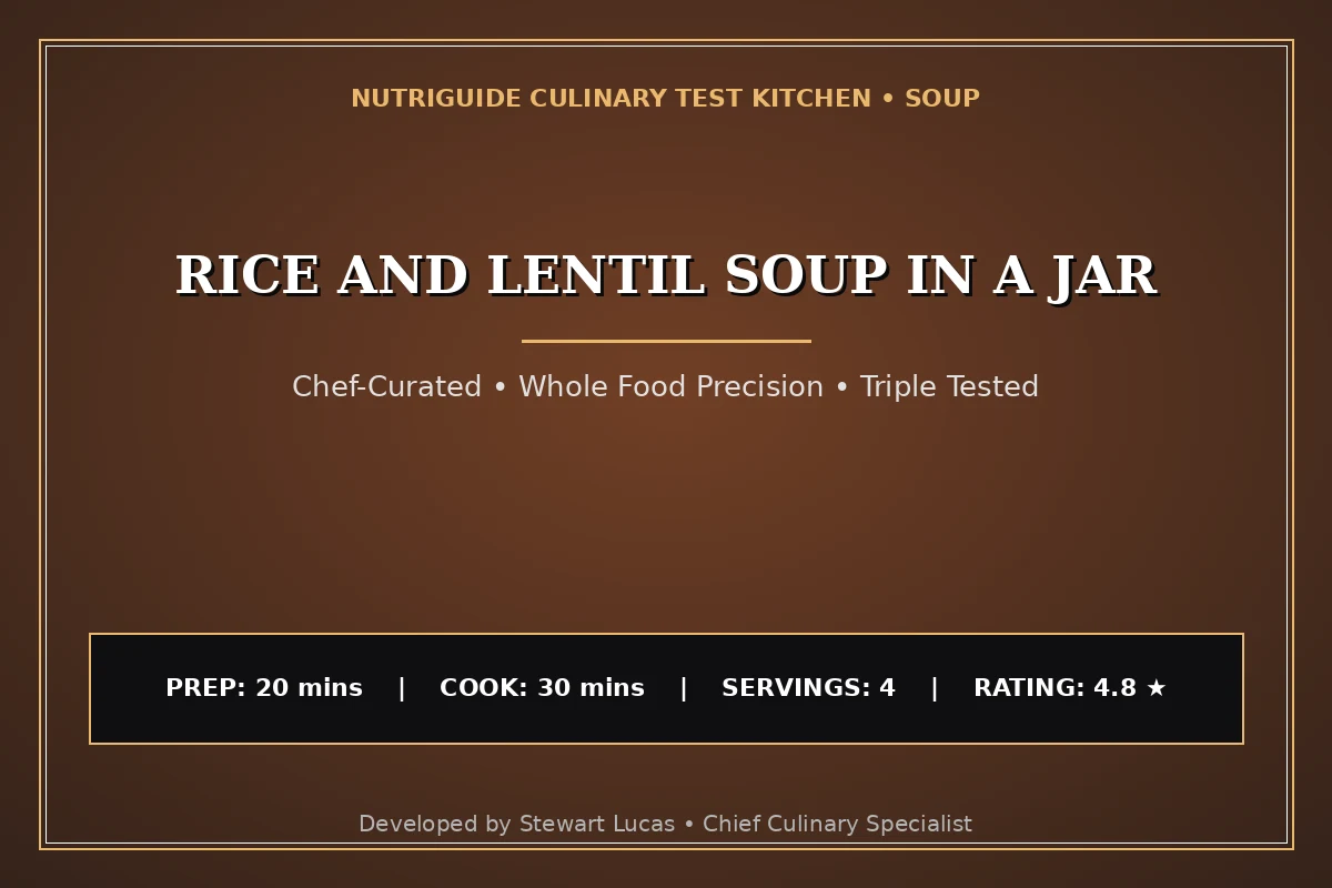 Rice And Lentil Soup In A Jar