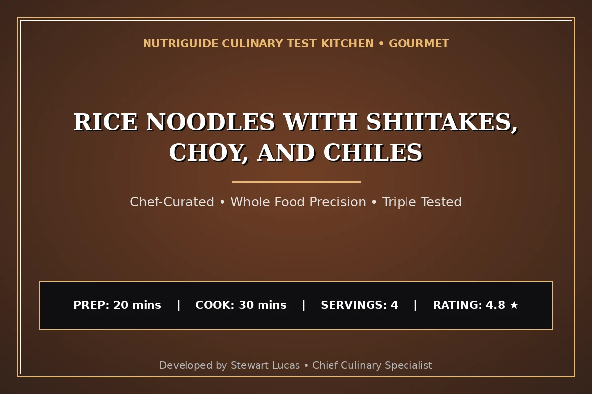 Rice Noodles With Shiitakes, Choy, And Chiles