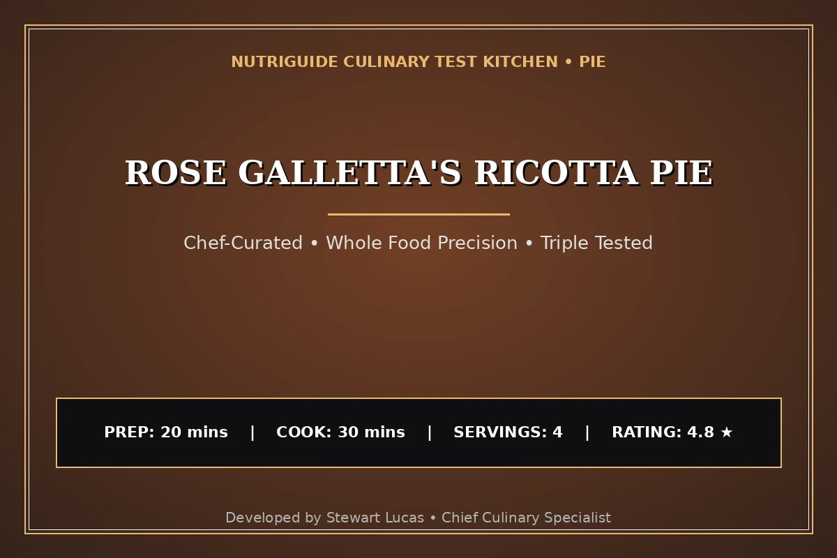 Rose Galletta'S Ricotta Pie