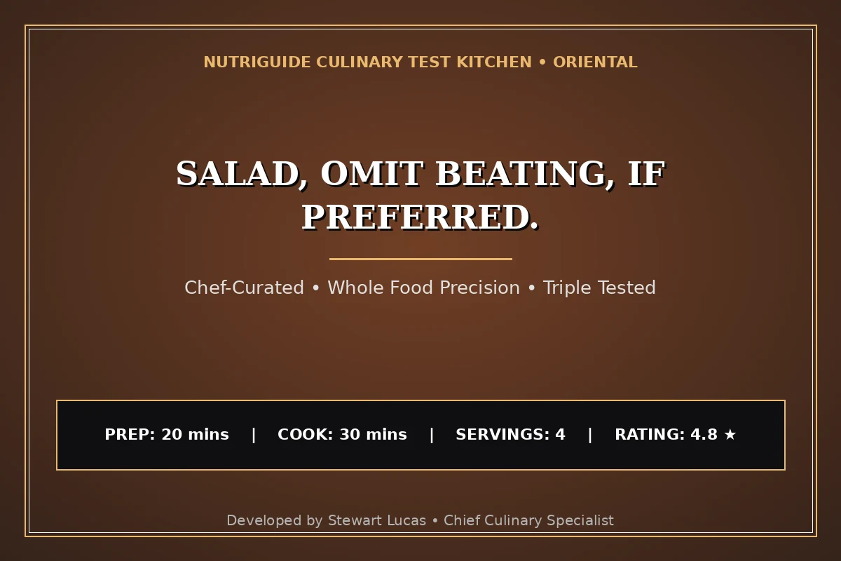 Salad, Omit Beating, If Preferred.