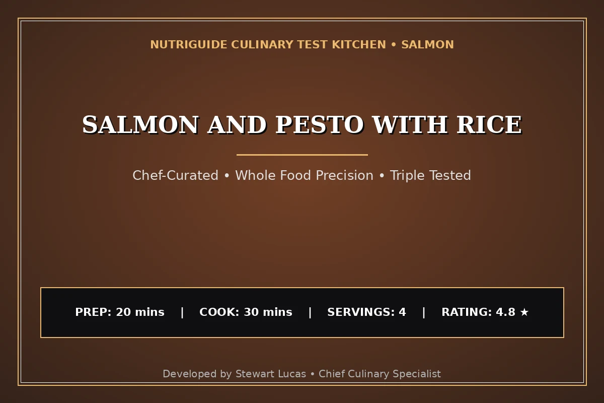 Salmon And Pesto With Rice