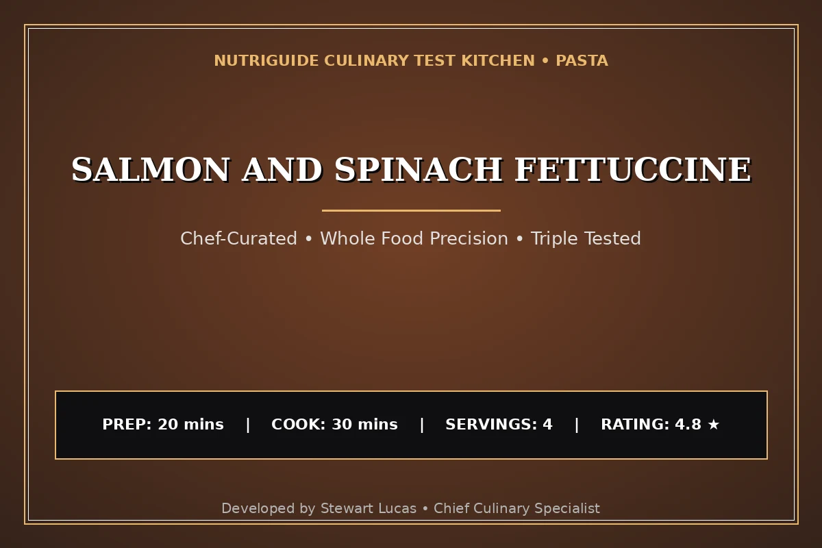 Salmon And Spinach Fettuccine