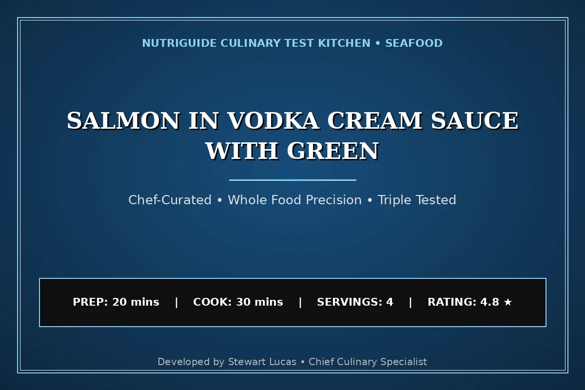 Salmon In Vodka Cream Sauce With Green