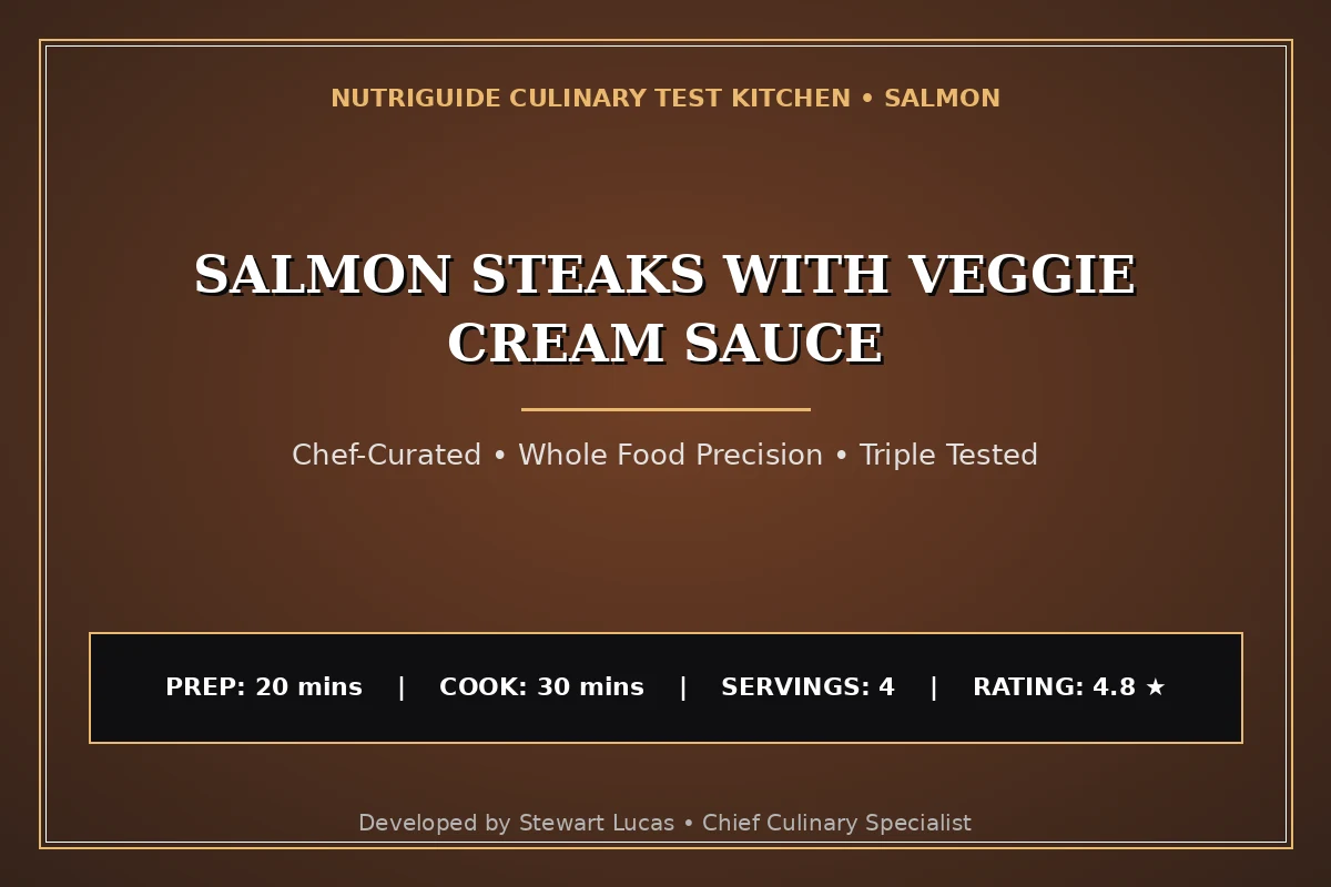Salmon Steaks With Veggie Cream Sauce