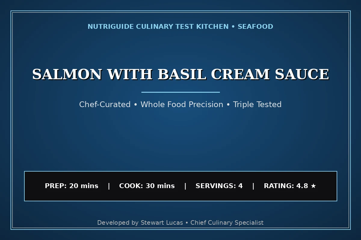 Salmon With Basil Cream Sauce