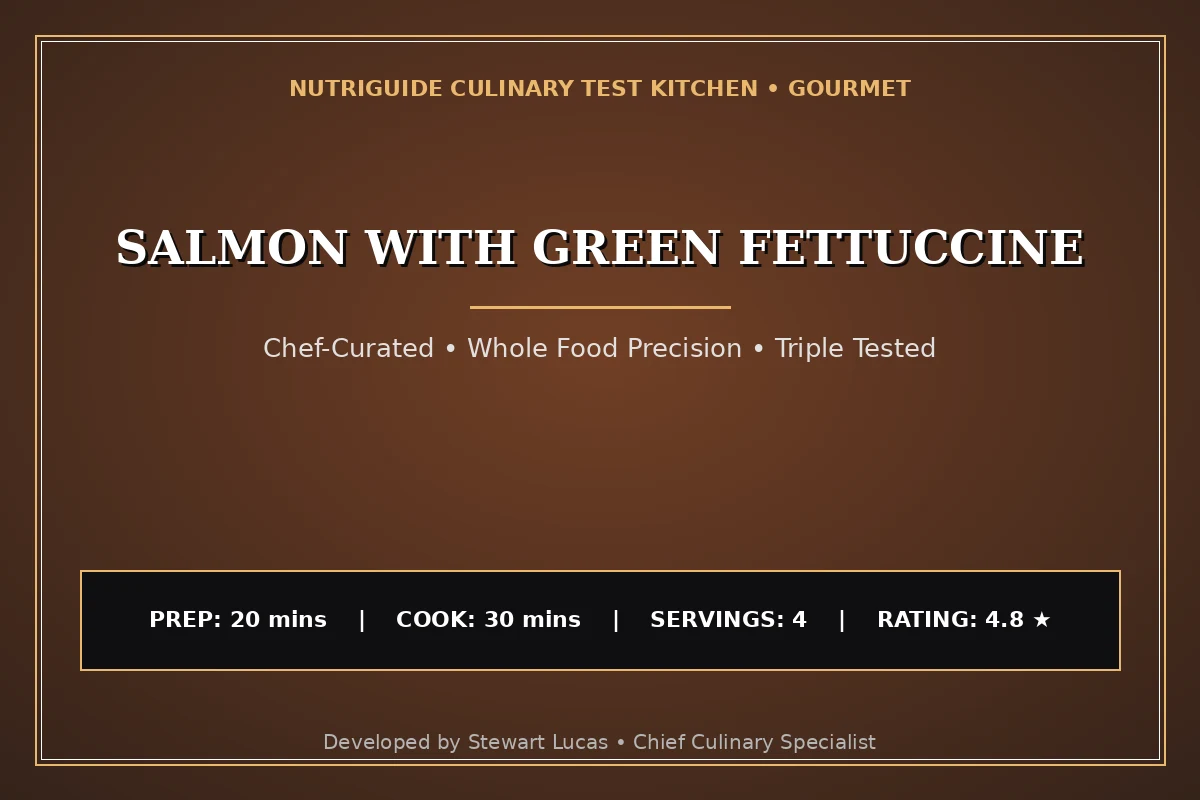 Salmon With Green Fettuccine