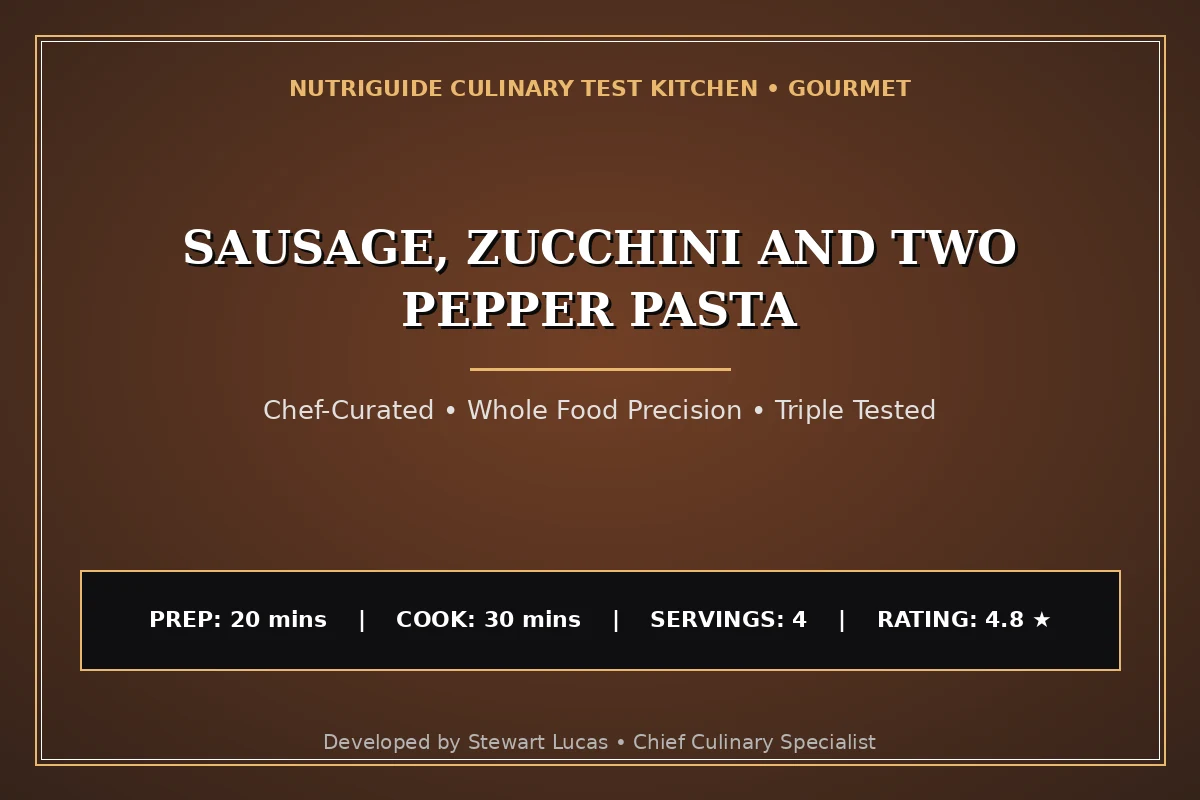 Sausage, Zucchini And Two Pepper Pasta