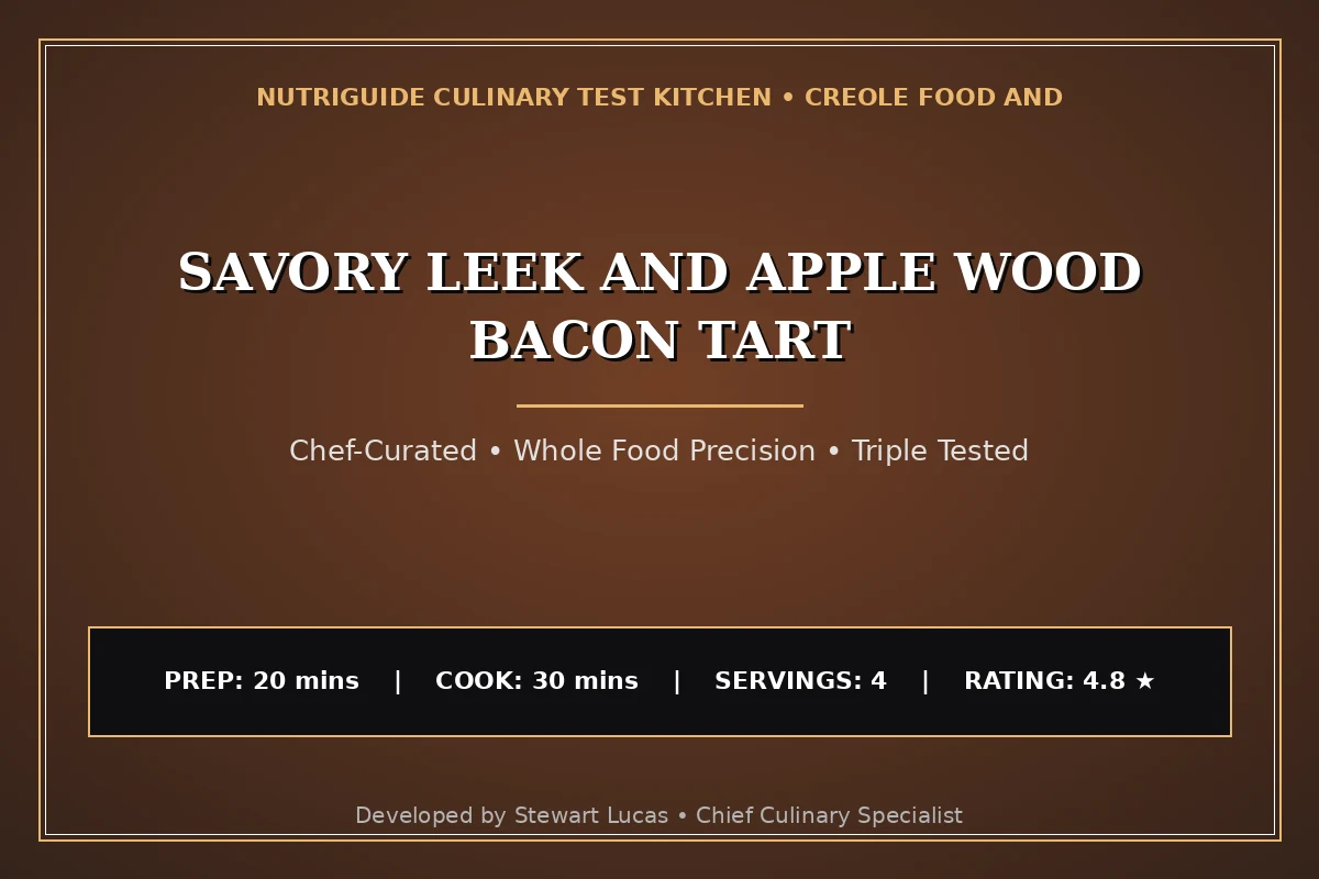 Savory Leek And Apple Wood Bacon Tart