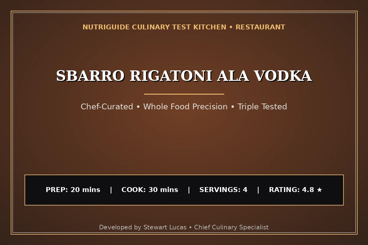 Sbarro Rigatoni Ala Vodka
