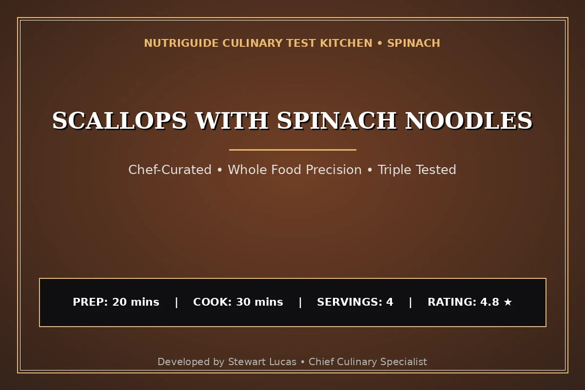 Scallops With Spinach Noodles