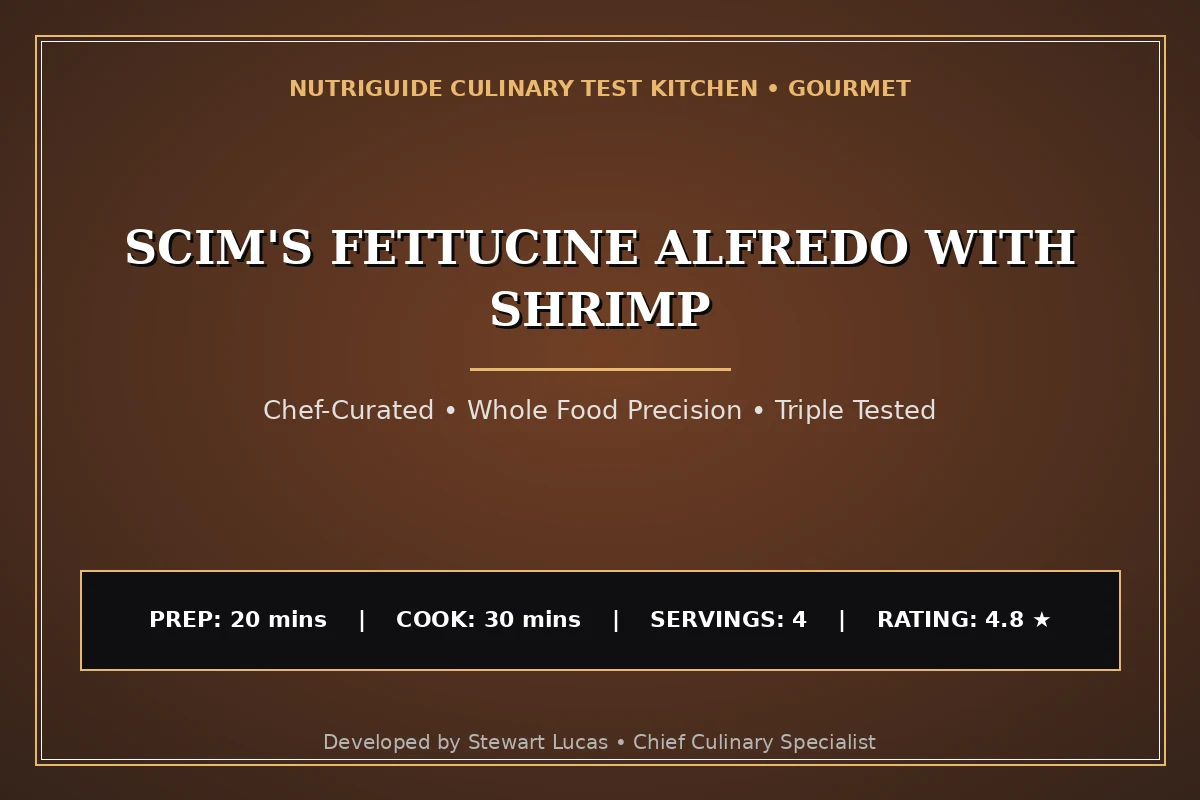 Scim'S Fettucine Alfredo With Shrimp