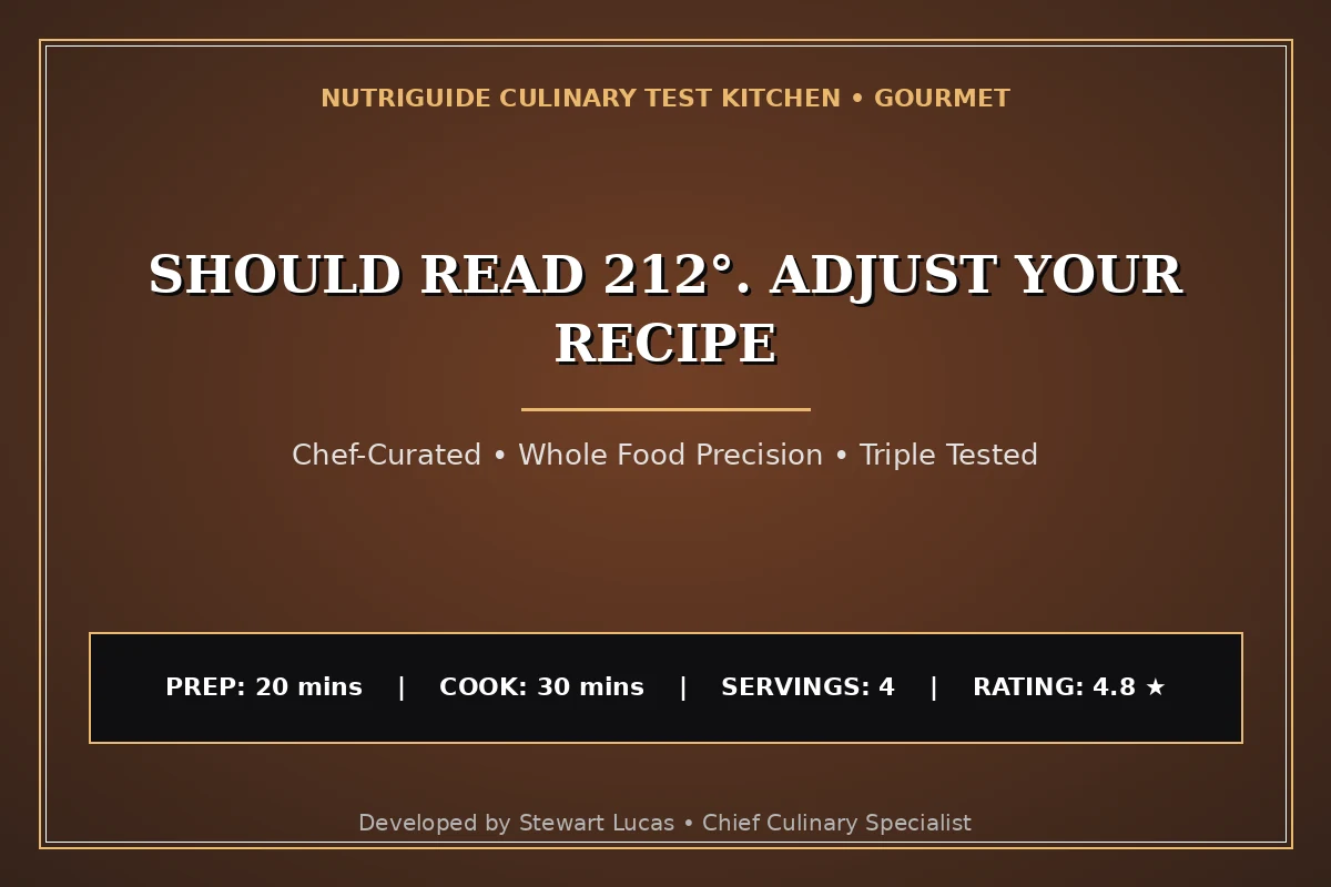 Should Read 212°. Adjust Your Recipe