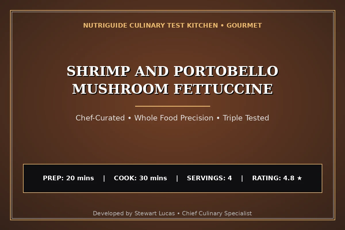Shrimp And Portobello Mushroom Fettuccine