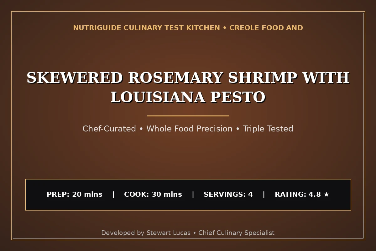 Skewered Rosemary Shrimp With Louisiana Pesto