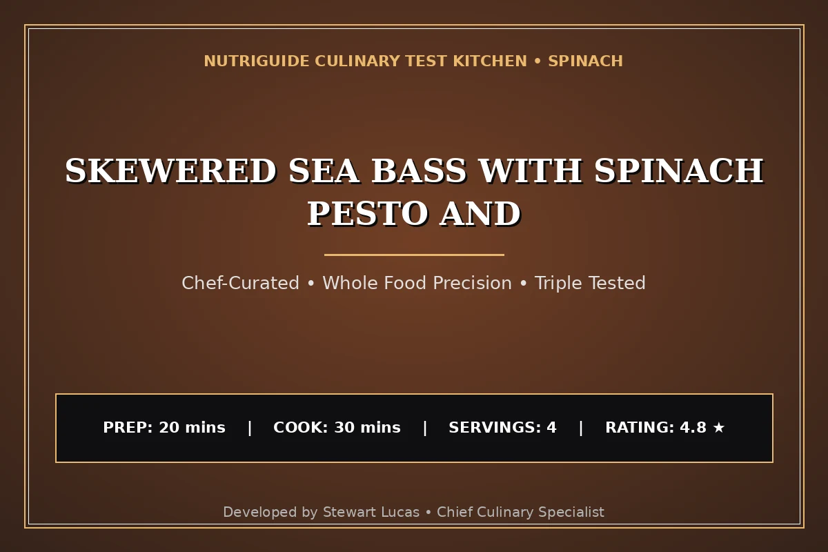 Skewered Sea Bass With Spinach Pesto And