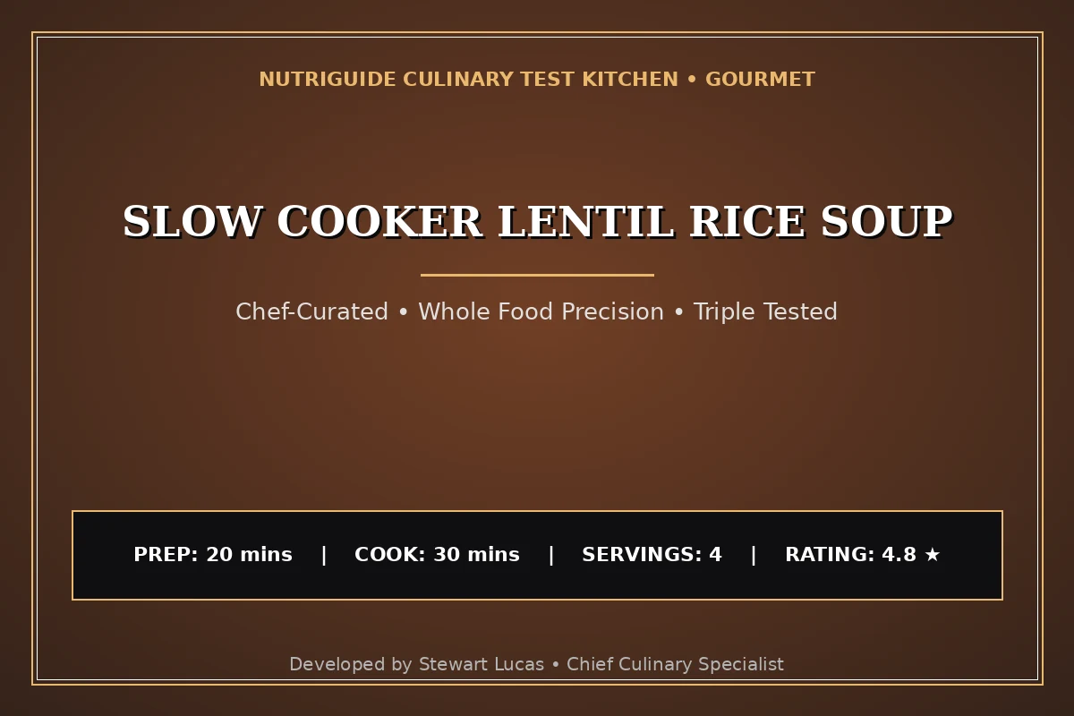 Slow Cooker Lentil Rice Soup