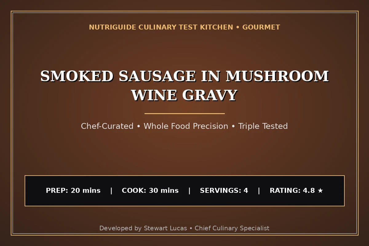Smoked Sausage In Mushroom Wine Gravy